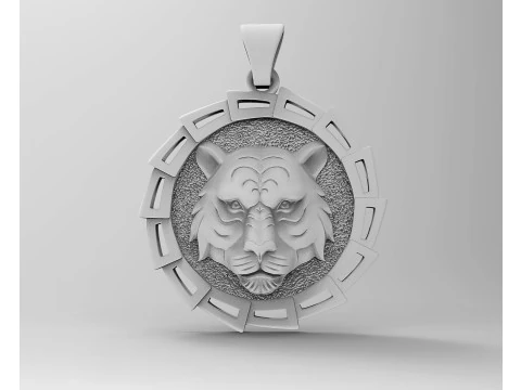 タイガーヘッドペンダント 3Dプリントモデル