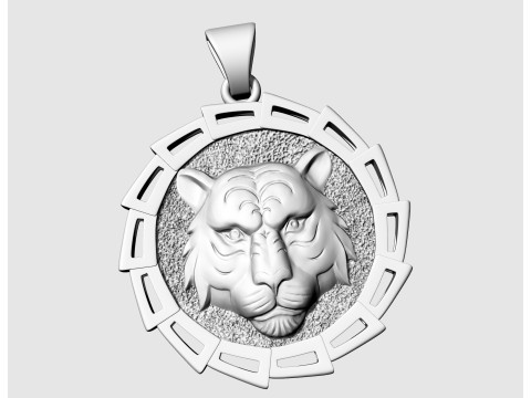 Tiger head pendant Model Cetak 3D