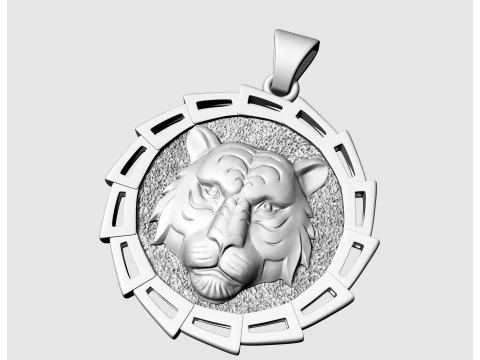 タイガーヘッドペンダント 3Dプリントモデル