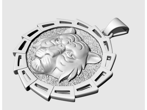 タイガーヘッドペンダント 3Dプリントモデル