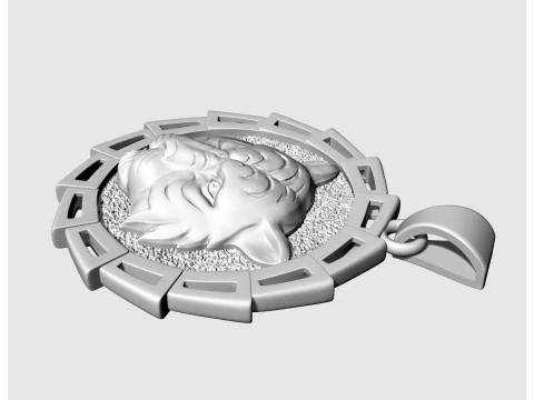 タイガーヘッドペンダント 3Dプリントモデル