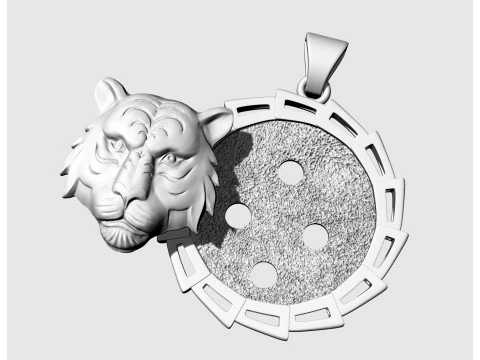 タイガーヘッドペンダント 3Dプリントモデル