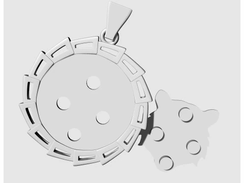 タイガーヘッドペンダント 3Dプリントモデル