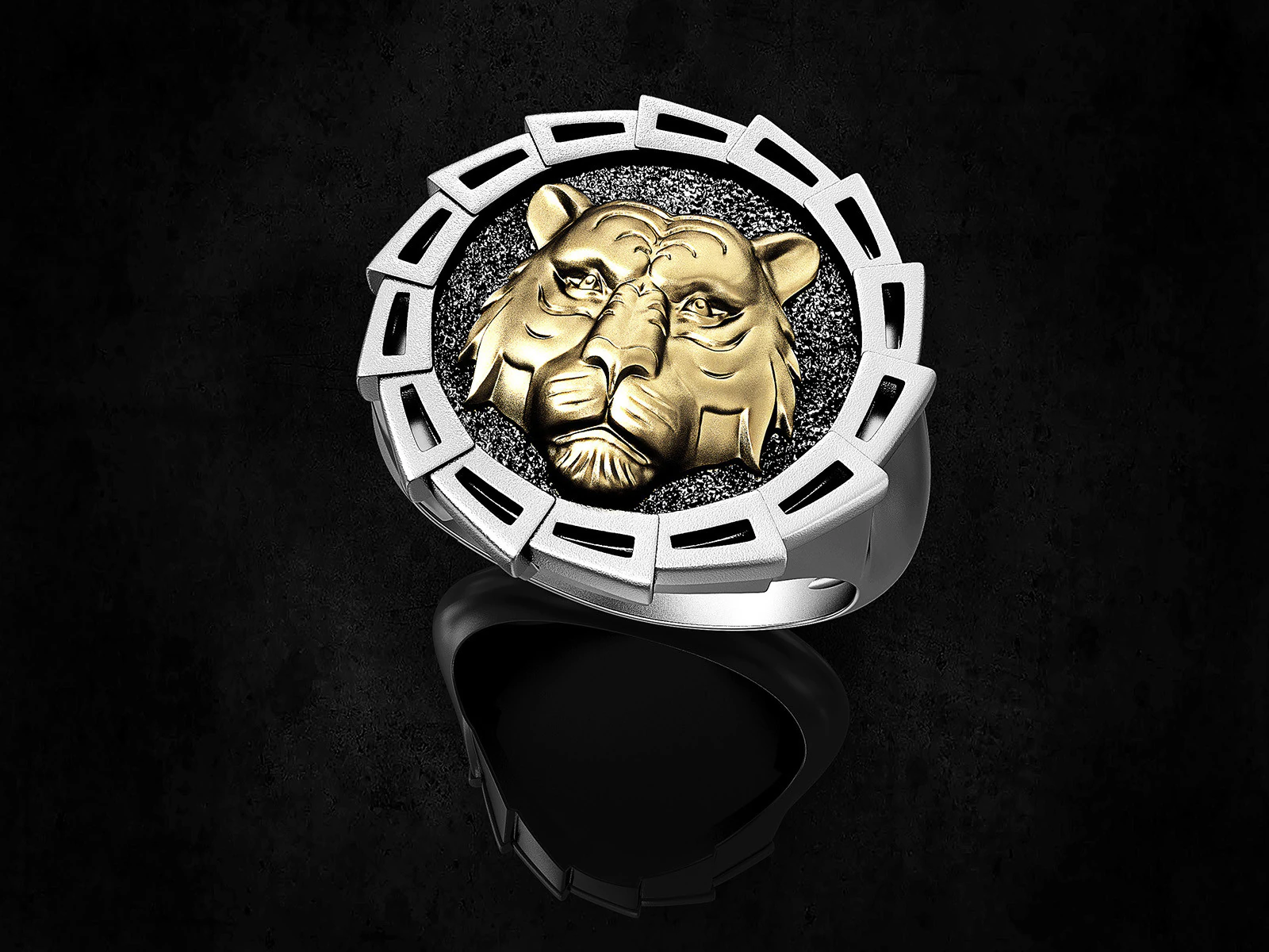 타이거 헤드 링 3D 프린트 모델 .c4d .max .obj .3ds .fbx .stl .blend 