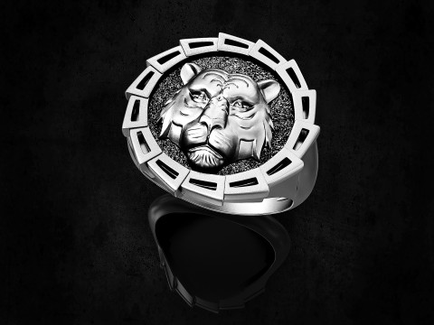 Tiger head ring Modello di stampa 3D