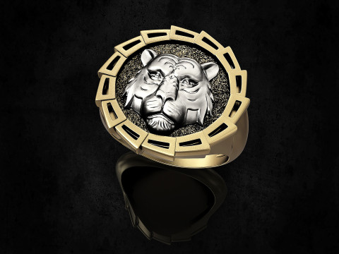Tiger head ring Modello di stampa 3D