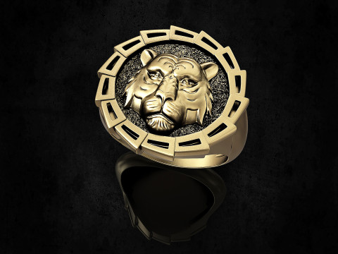 Tiger head ring Modello di stampa 3D
