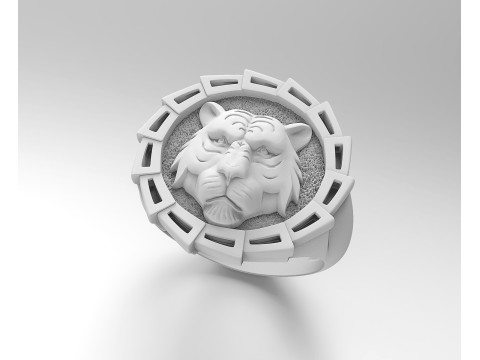 Tiger head ring Modello di stampa 3D