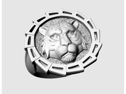 Tiger head ring Modello di stampa 3D