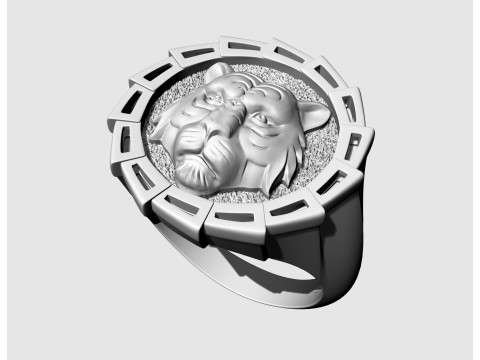 Tiger head ring Modello di stampa 3D