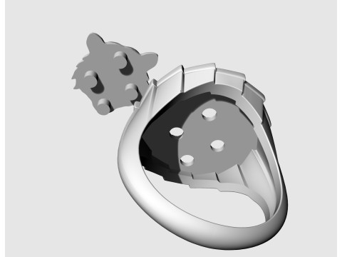 Tiger head ring Modello di stampa 3D