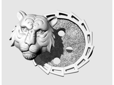 Tiger head ring Modello di stampa 3D