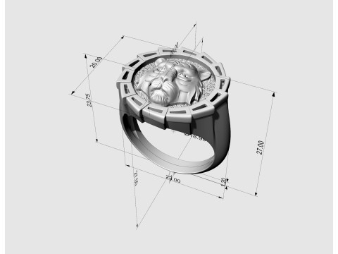 Tiger head ring Modello di stampa 3D
