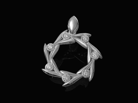 Round leaves pendant Modello di stampa 3D