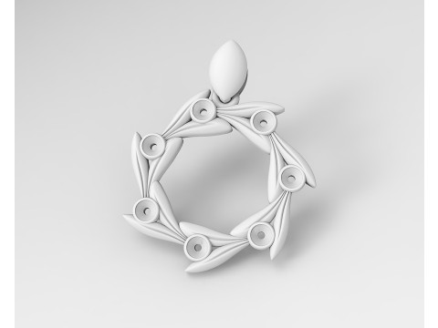 Round leaves pendant Modello di stampa 3D