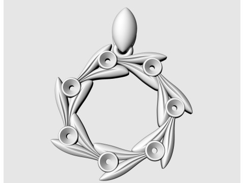 Round leaves pendant Modello di stampa 3D