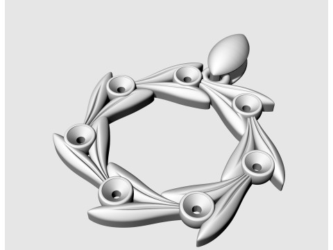 Round leaves pendant Modello di stampa 3D
