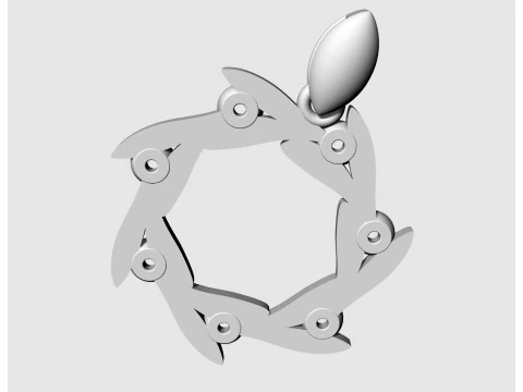 Підвіска з круглими листочками 3D Принт Модель