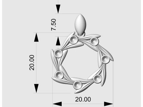 Підвіска з круглими листочками 3D Принт Модель