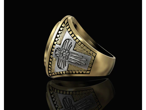 Mary with Jesus child ring 3D Print Model