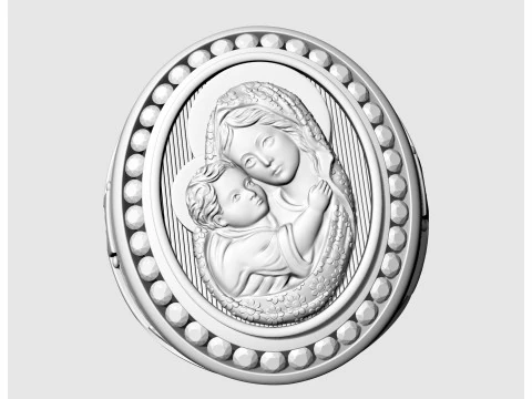 Mary with Jesus child ring 3D Print Model