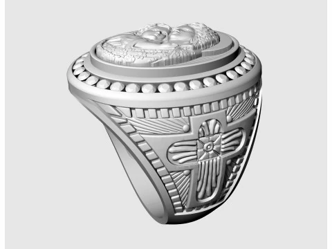 Mary with Jesus child ring 3D Print Model