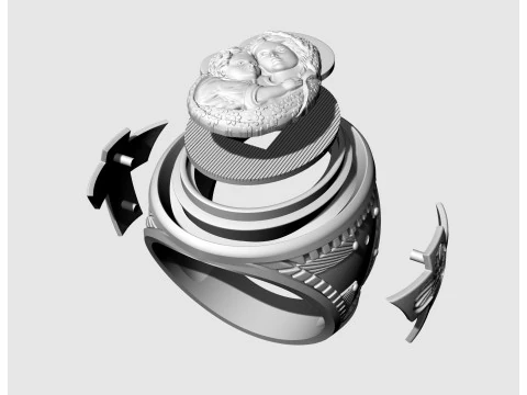 Mary with Jesus child ring 3D Print Model