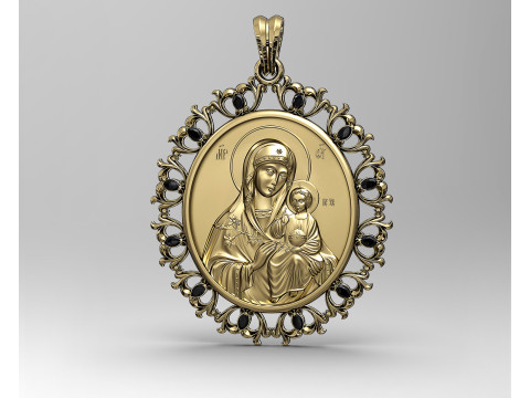 Jesus with Mary pendant v2 3D Print Model