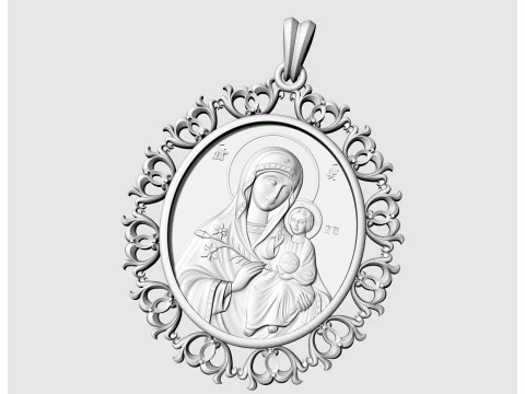 Кулон Ісус з Марією v2 3D Принт Модель