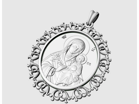 Кулон Ісус з Марією v2 3D Принт Модель