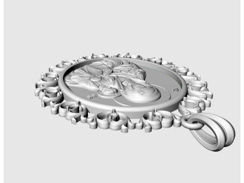 Кулон Ісус з Марією v2 3D Принт Модель