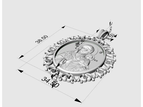 Кулон Ісус з Марією v2 3D Принт Модель