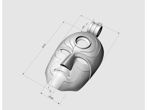 Amon mask pendant 3Dプリントモデル