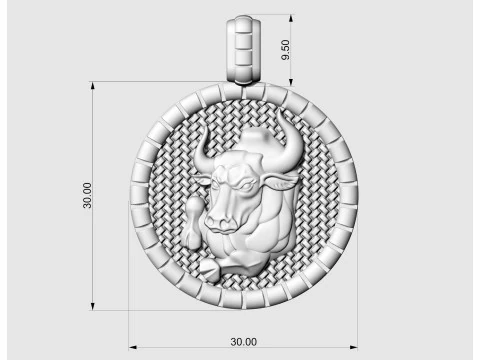 Taurus - Zodiac pendant 3D Print Model