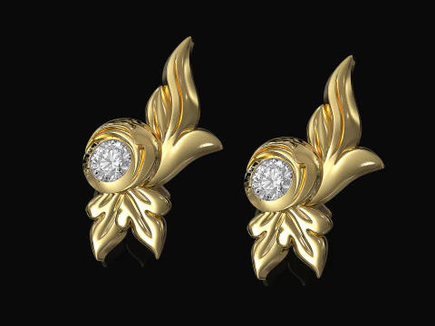 Сережки з дорогоцінним камінням 3D Принт Модель