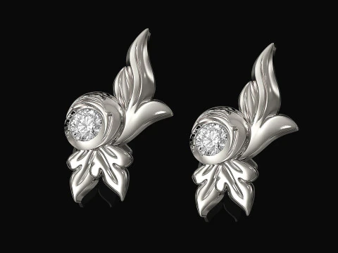 Сережки з дорогоцінним камінням 3D Принт Модель