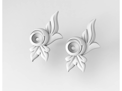 Gemstone earrings 3D Print Model
