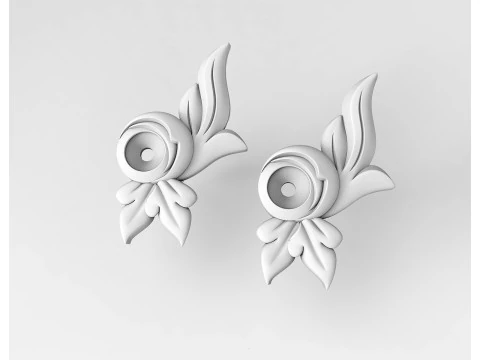 Сережки з дорогоцінним камінням 3D Принт Модель