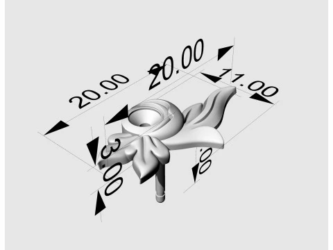 Сережки з дорогоцінним камінням 3D Принт Модель