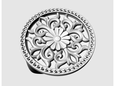 Готична квіткова каблучка з діамантовою оправою 3D Принт Модель