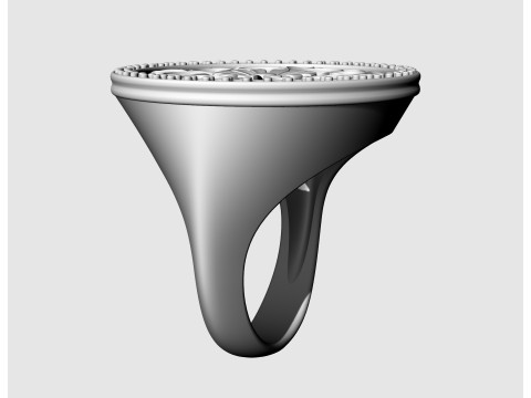 Gothic floral ring with diamond frame Model Cetak 3D