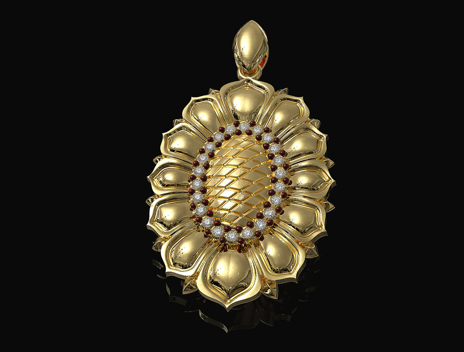 Oval rose pendant 3D Print Model .c4d .max .obj .3ds .fbx .stl .blend 