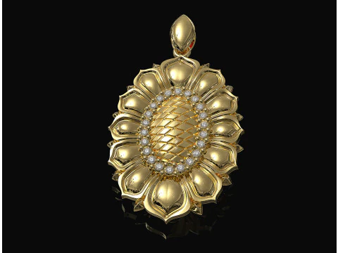 Oval rose pendant 3D Print Model