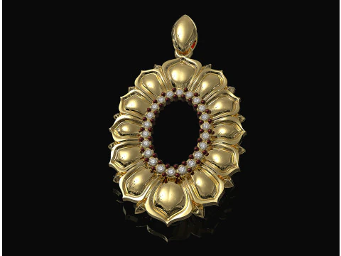 Oval rose pendant 3D Print Model