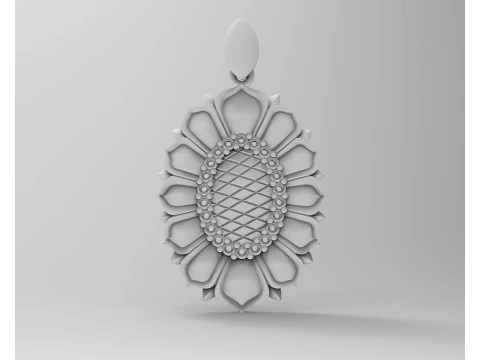 Oval rose pendant 3D Print Model
