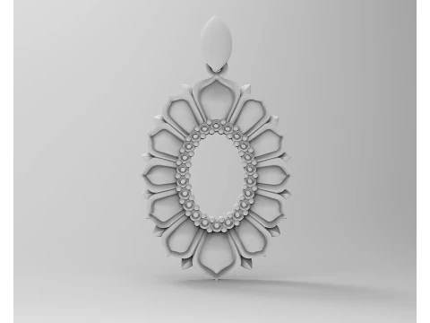 Oval rose pendant 3D Print Model
