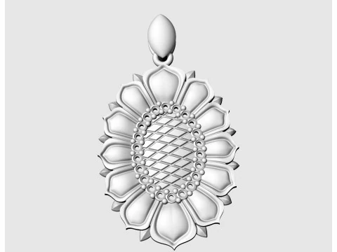 Oval rose pendant 3D Print Model