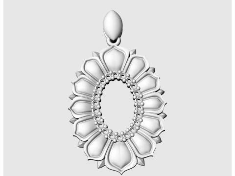 Oval rose pendant 3D Print Model