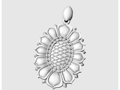 Oval rose pendant 3D Print Model