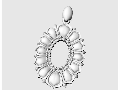 Oval rose pendant 3D Print Model